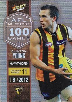 2013 Select AFL Champions - Milestone Game Foils #MG43 Clinton Young Front
